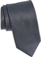 David Donahue Geometric Pattern Silk Tie
