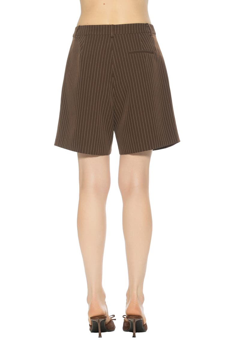 Alexia Admor Dia Pinstripe Pleated Shorts, Alternate, color, Brown Pinstripe