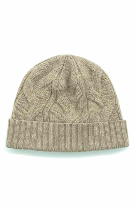 Portolano Cable Knit Cuff Cashmere Beanie