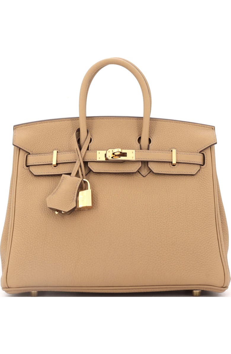 Pre-Owned Hermes Birkin Handbag Brown Togo with Gold Hardware 25, Main, color, Chai