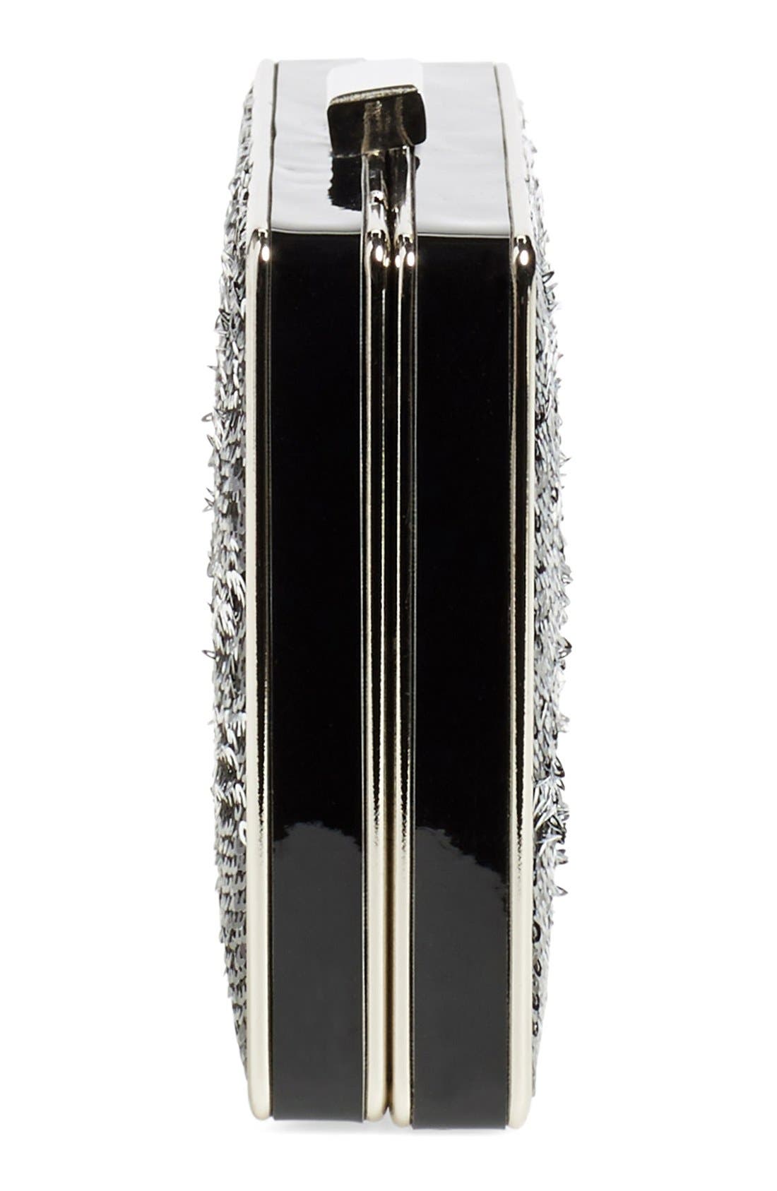 Sequin Box Clutch, Alternate, color, BLACK