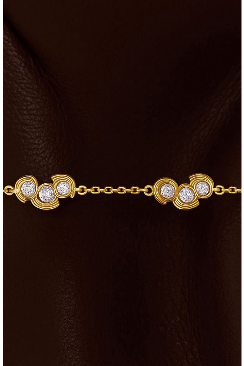 Mavlo Chain Crystal Bracelet In Gold & Crystals, Alternate, color, Gold