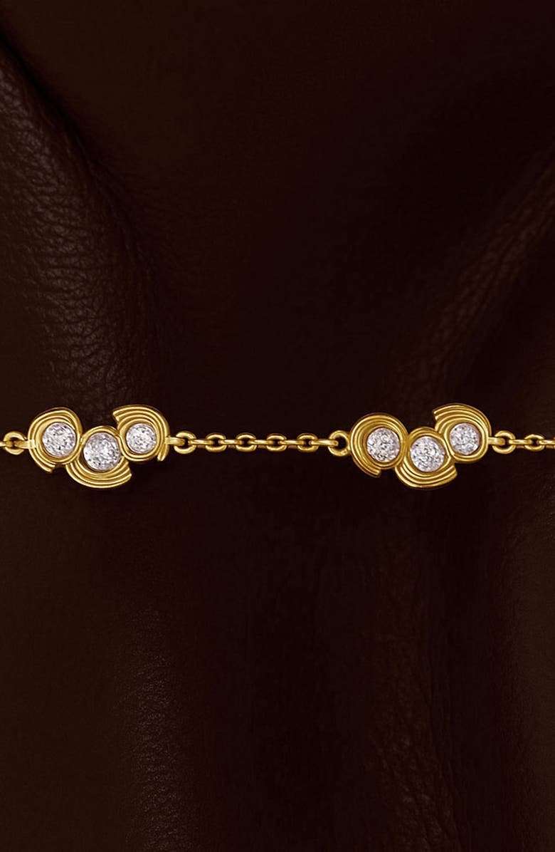 YOJ Mavlo Chain Crystal Bracelet In Gold & Crystals, Alternate, color, Gold