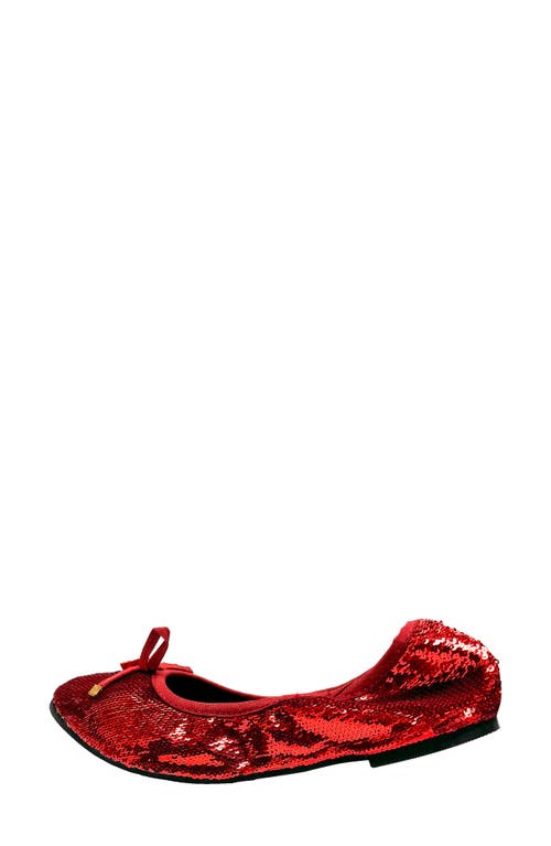 Ninety Union Sequin Ballerina Flat In Red
