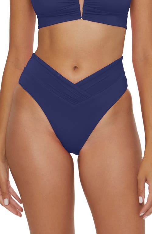 Shop Becca Color Code High Waist Bikini Bottoms In Marina