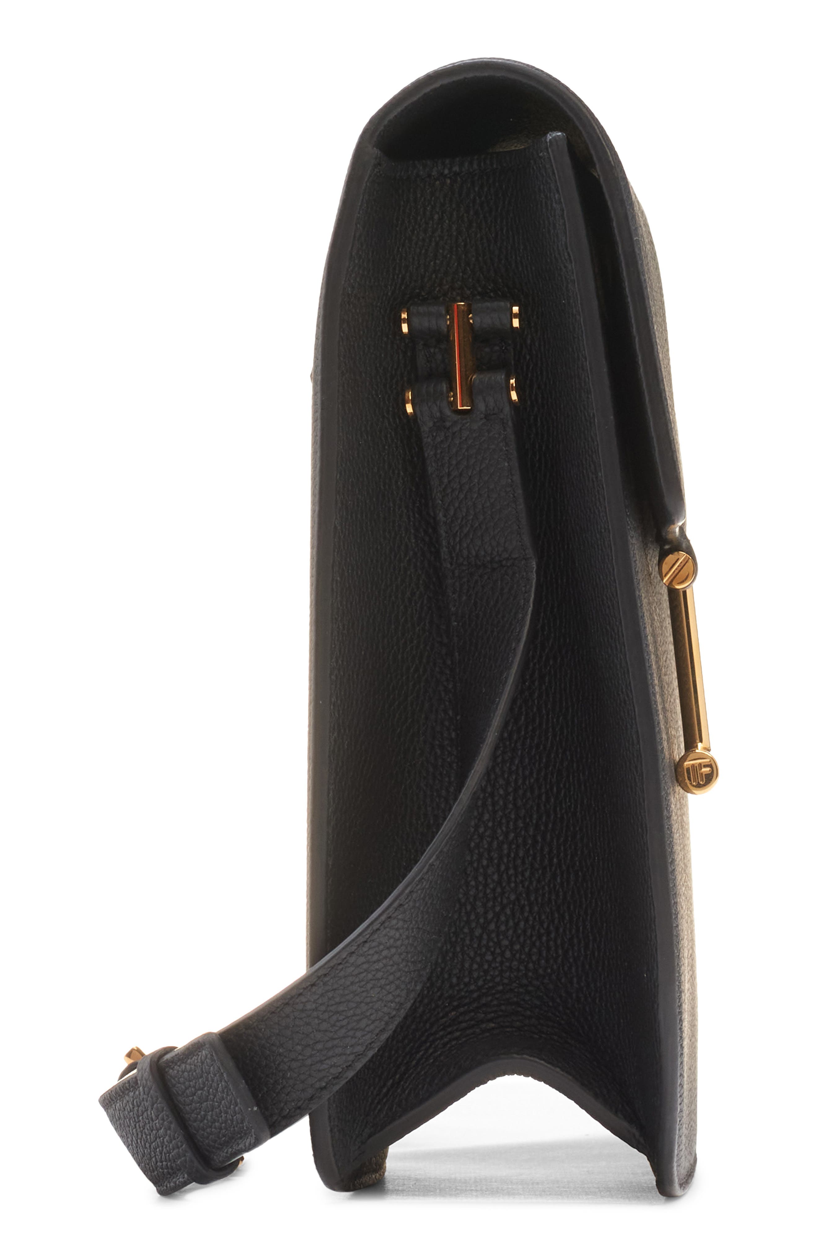 TOM FORD Medium Tara Leather Crossbody Bag, Alternate, color, 1N001 Black