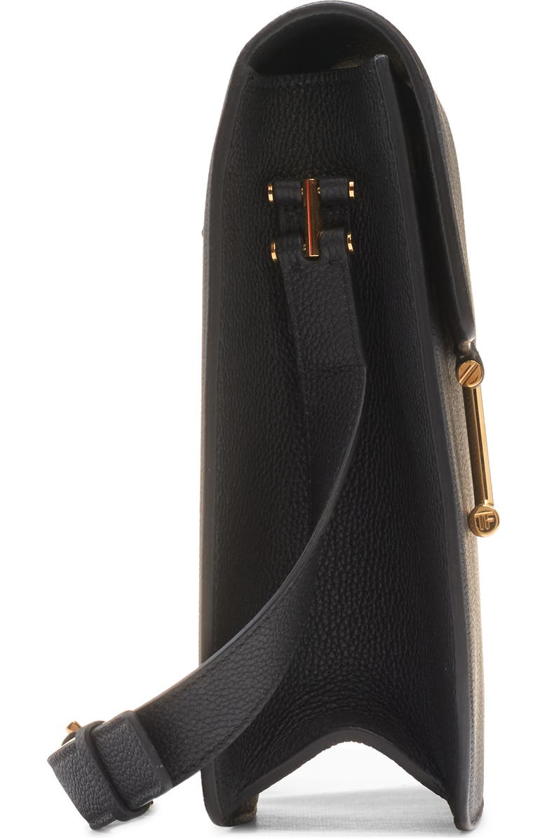 TOM FORD Medium Tara Leather Crossbody Bag, Alternate, color, 1N001 Black