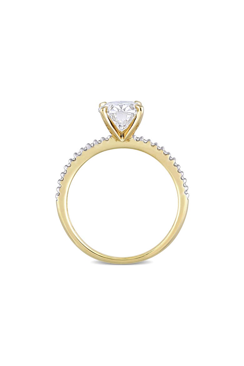14K Yellow Gold Created Moissanite Engagement Ring, Alternate, color, GOLD