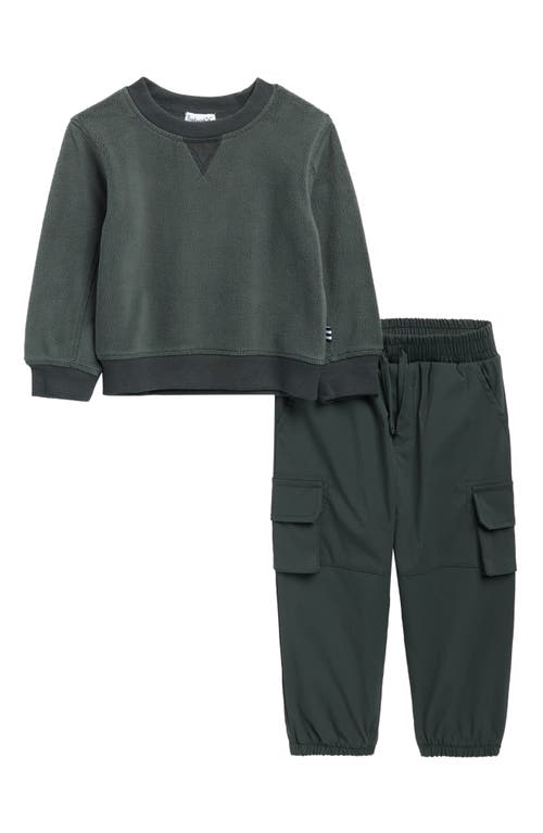 Splendid Babies'  Sweatshirt & Cargo Joggers Set In Green
