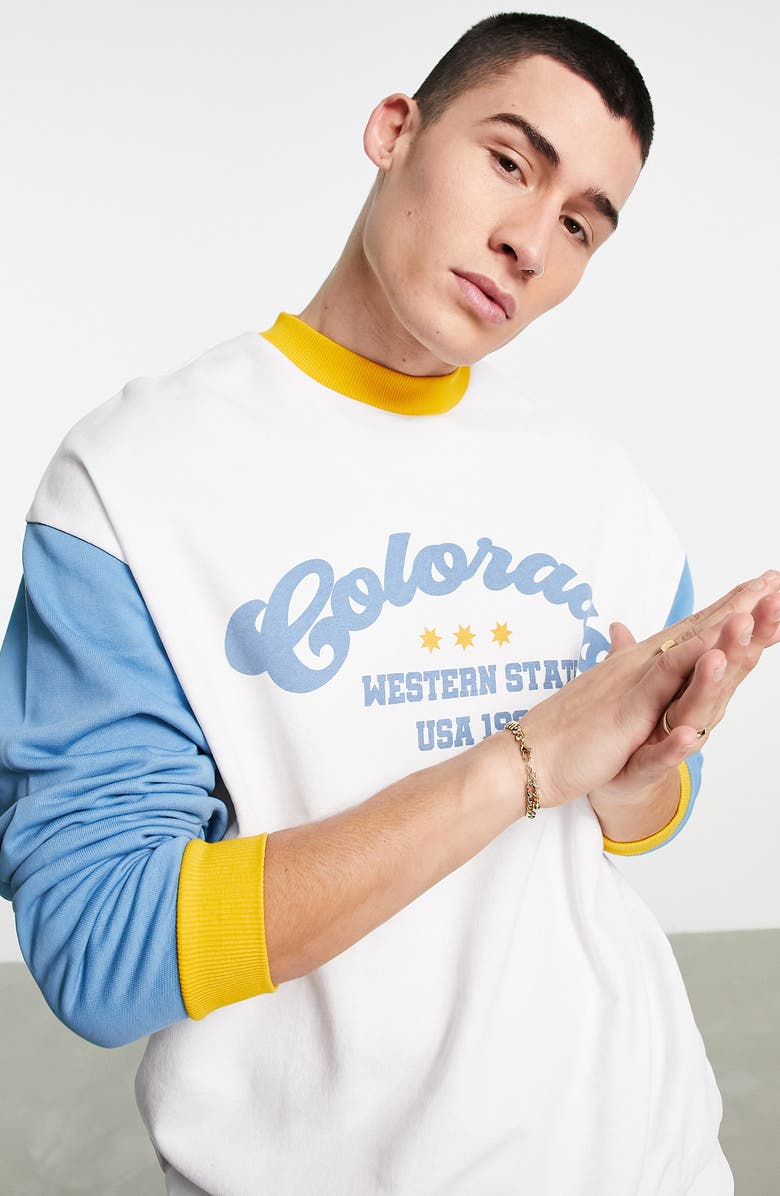 ASOS DESIGN Colorado Oversize Graphic Sweatshirt, Main, color, 