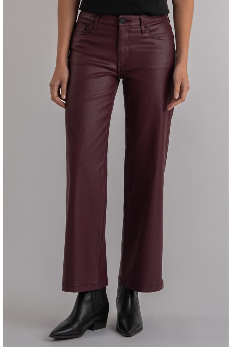 Coated Ankle Wide Leg Jeans, Main, color, BLACKBERRY