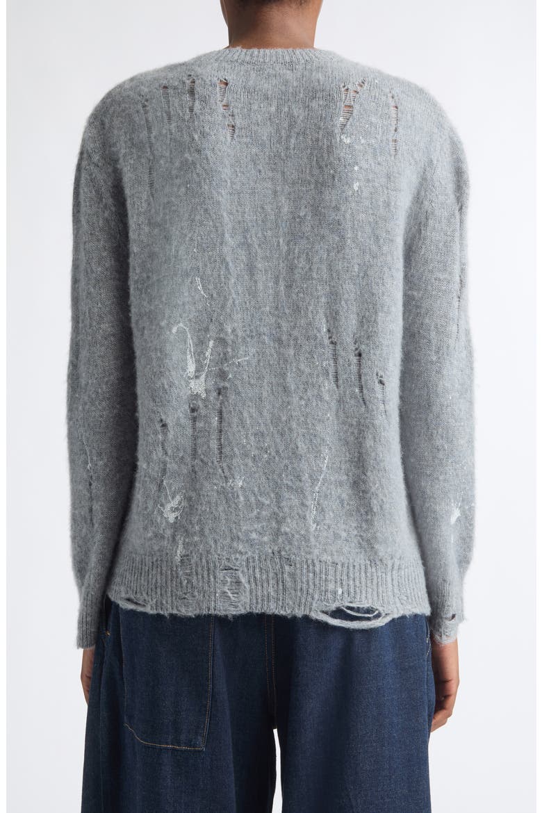 Distressed Wool & Cashmere Boy Cardigan, Alternate, color, HEATHER GREY