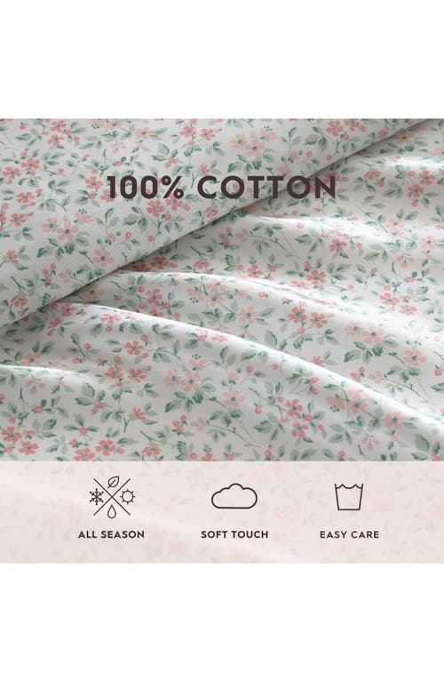 Laura Ashley Tierney Floral 200 Thread Count Satin Sheet Set In Multi