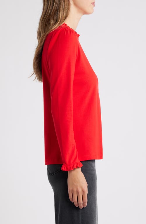 Caslonr Caslon(r) Ruffle Detai Top In Red Goji