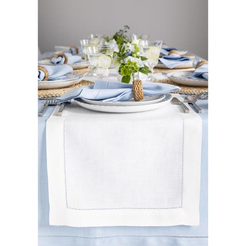 Linen Table Runner - Classic Hemstitch