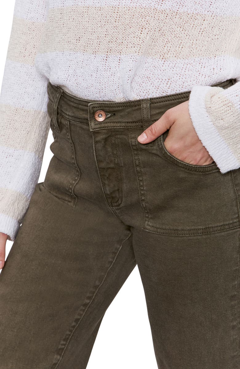 Sanctuary League Stretch Cotton Crop Utility Pants, Alternate, color, Fatigue