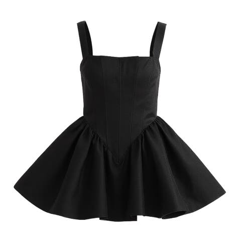 Square-Neck Flared Dress