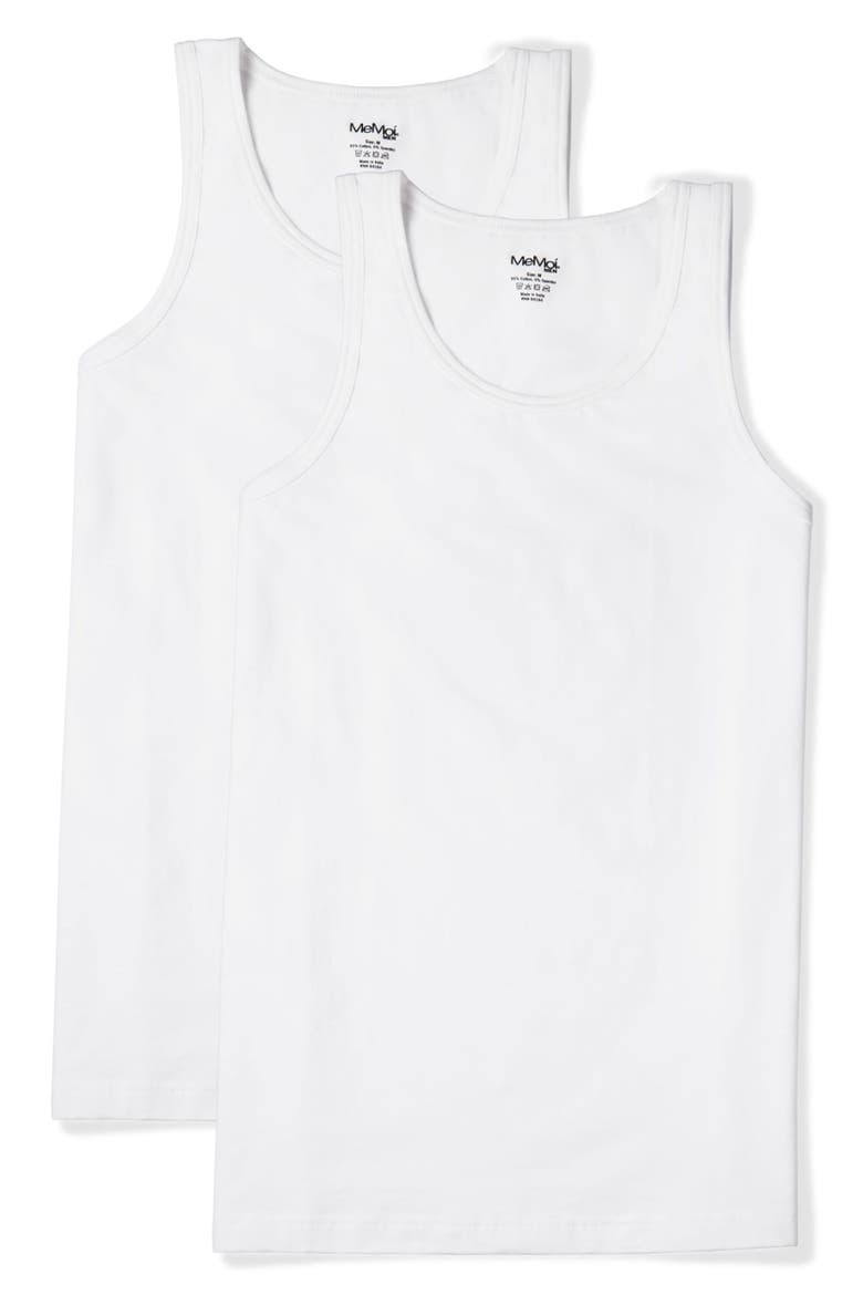 2-Pack Cool Stretch Cotton Tanks, Main, color, WHITE
