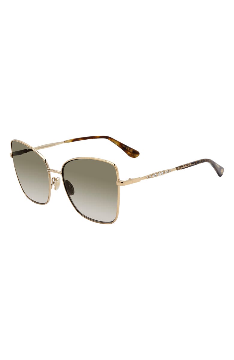 Stuart Weitzman 58mm Gradient Butterfly Sunglasses, Alternate, color, Gold Havana