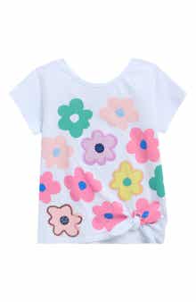 Flapdoodles Kids' Floral Side Tie Top