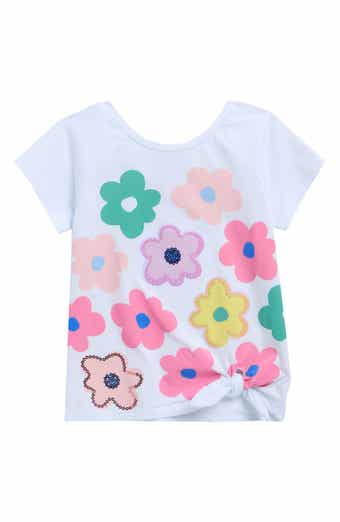 Flapdoodles Kids' Floral Side Tie Top