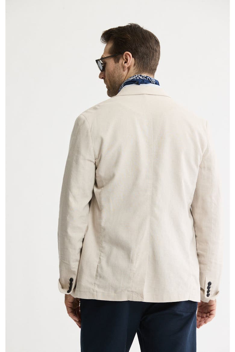 Linen Blend Blazer, Alternate, color, Stone