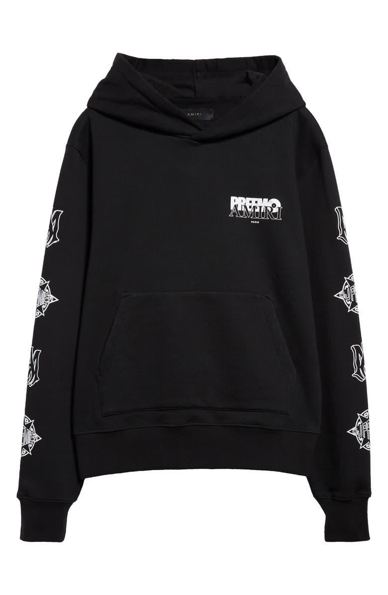 AMIRI x Premier Records Cotton Graphic Hoodie, Alternate, color, Black