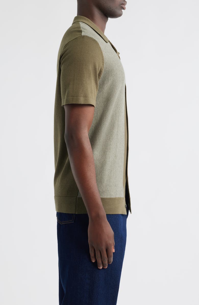 Rails Silas Knit Camp Shirt, Alternate, color, Olive Khaki Stripe