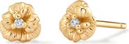 MADE BY MARY Cubic Zirconia Birthstone Flower Stud Earrings