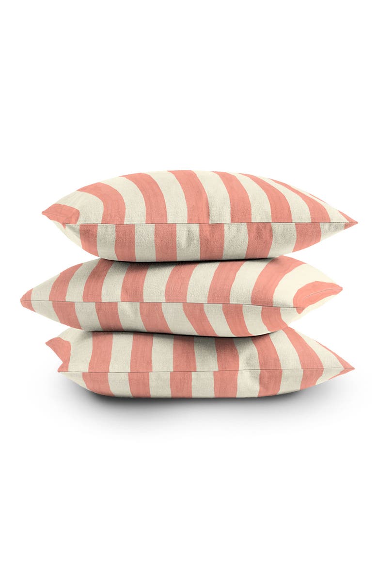 Stripe Square Throw Pillow, Alternate, color, PINK