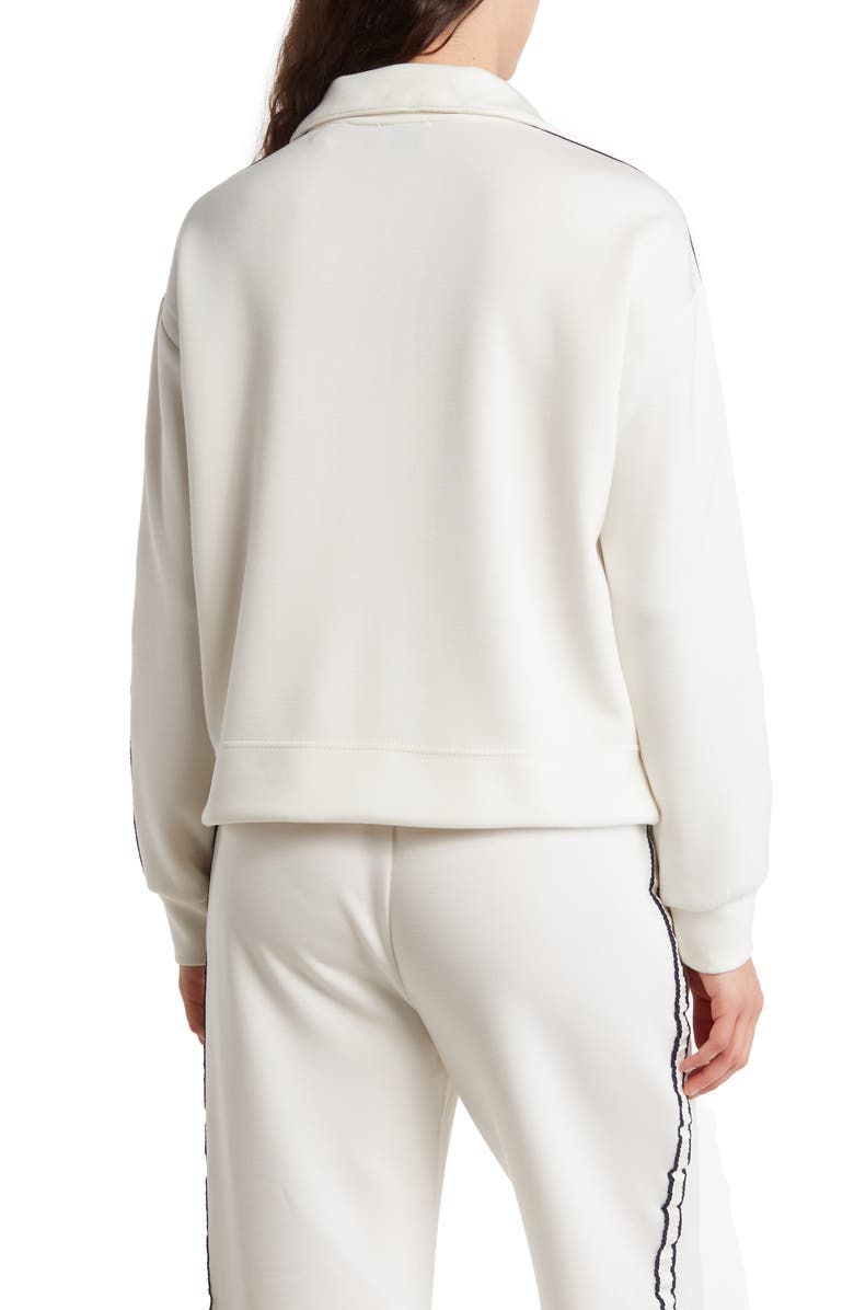 ELIE ELIE TAHARI Quarter Zip Long Sleeve Crop Top, Alternate, color, 