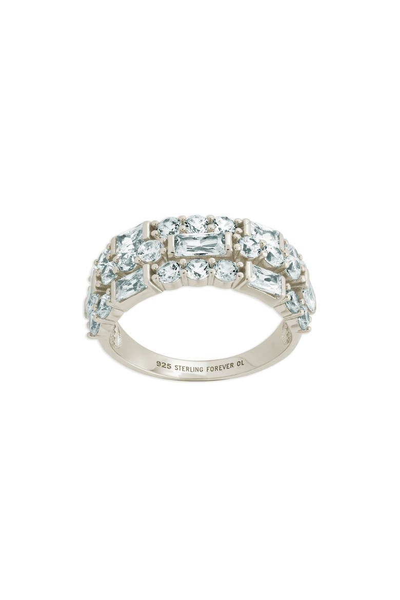 Kornelia Three Row Eternity Band Ring, Main, color, SILVER