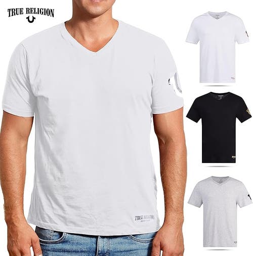 True Religion V-neck Undershirts 4 Pack In Multi