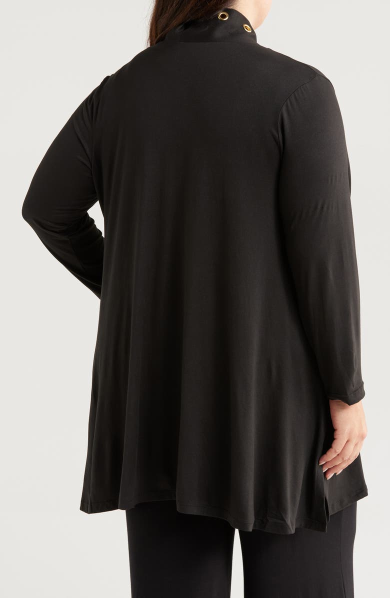 24seven Comfort Apparel Rivet Detail Open Knit Jacket, Alternate, color, 