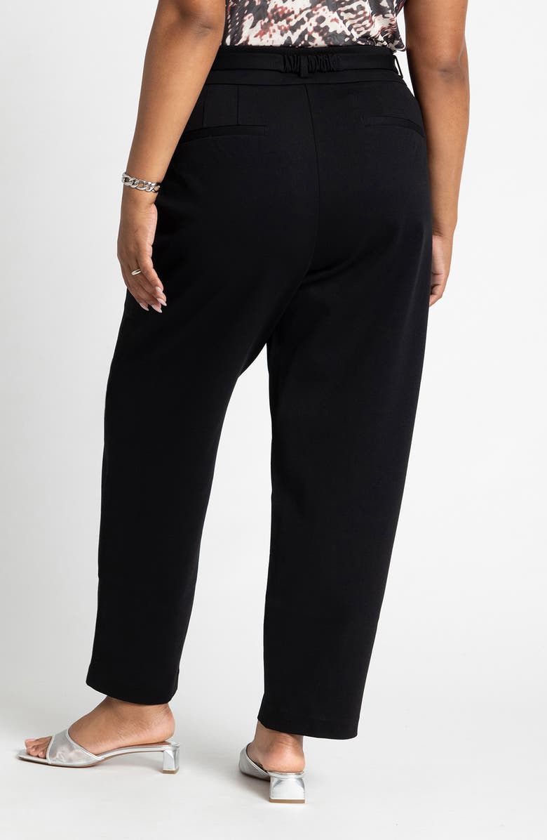 ELOQUII Belted High Waist Stretch Ankle Pants, Alternate, color, 