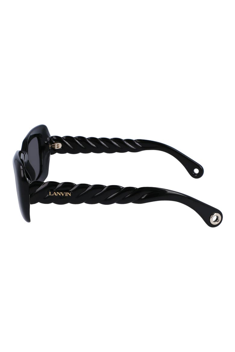 52mm Babe Modified Rectangular Sunglasses, Alternate, color, BLACK