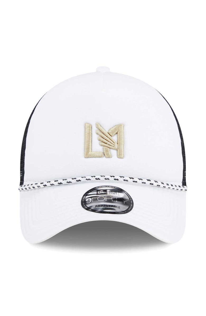 New Era Men's New Era White/Black LAFC Court Sport Foam A-Frame 9FORTY Adjustable Trucker Hat, Alternate, color, White
