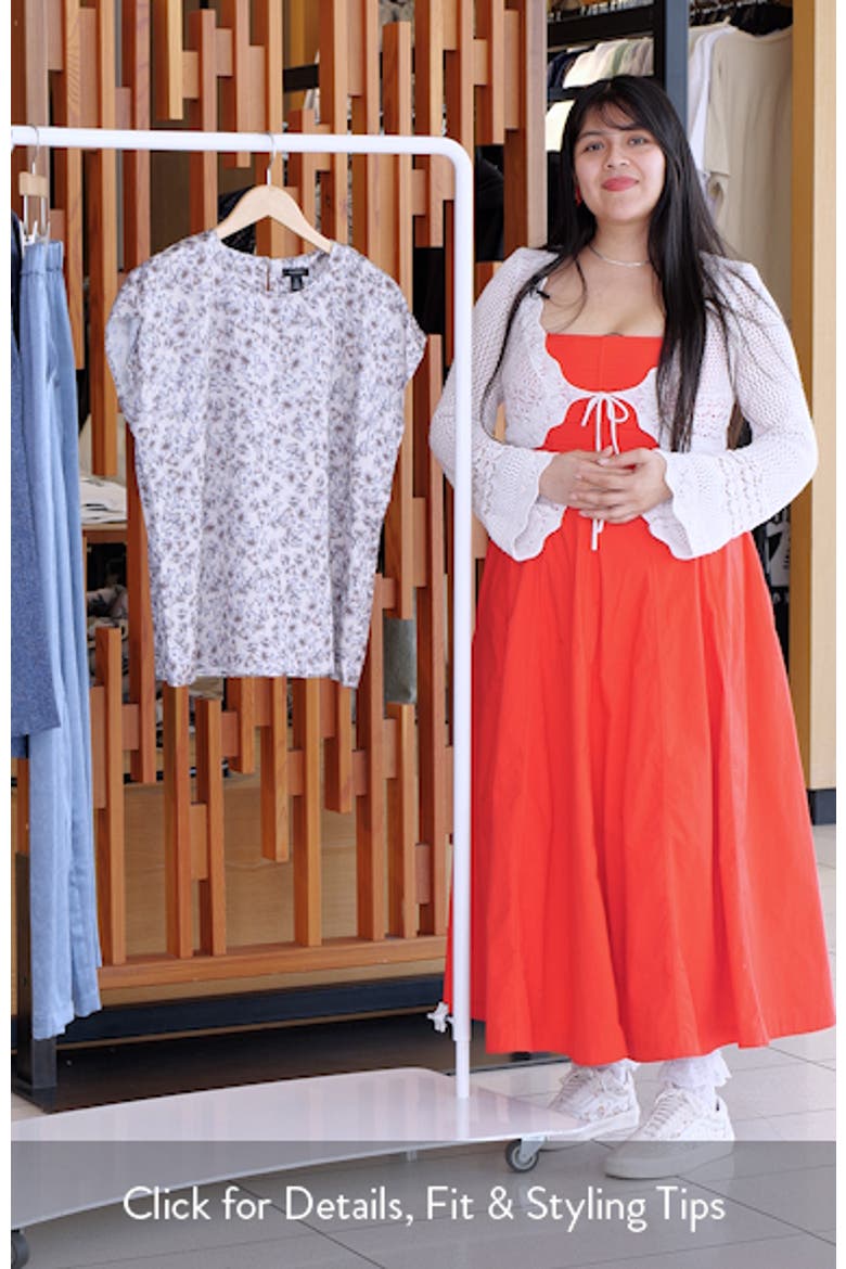 Petal Vine Print Cap Sleeve Shell video