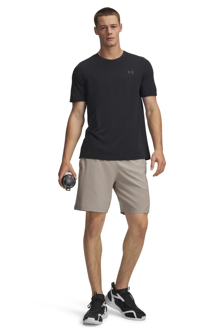 UA Vanish Woven 2.0 8-Inch Athletic Shorts, Alternate, color, TIMBERWOLF TAUPE/ BLACK