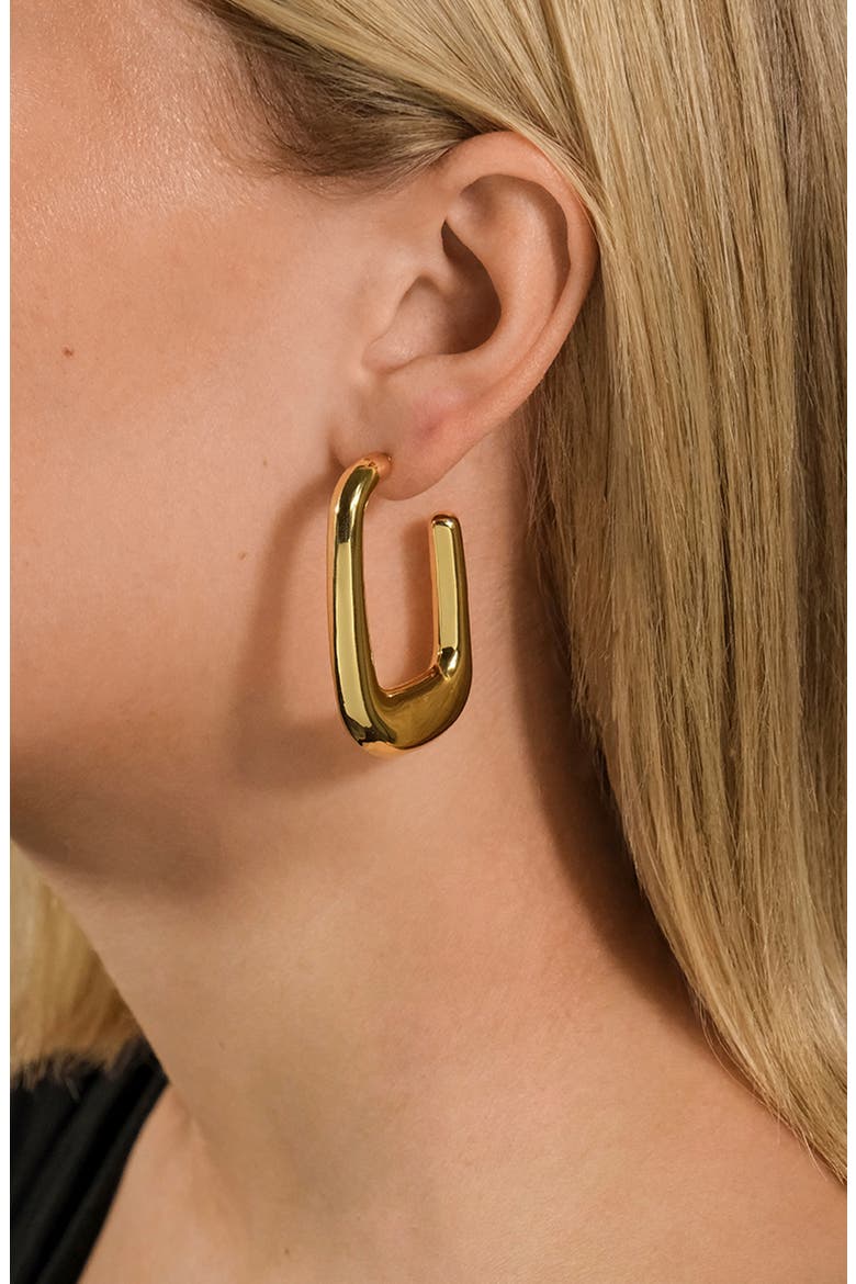 Veronica Tube Hoop Earrings, Alternate, color, GOLD