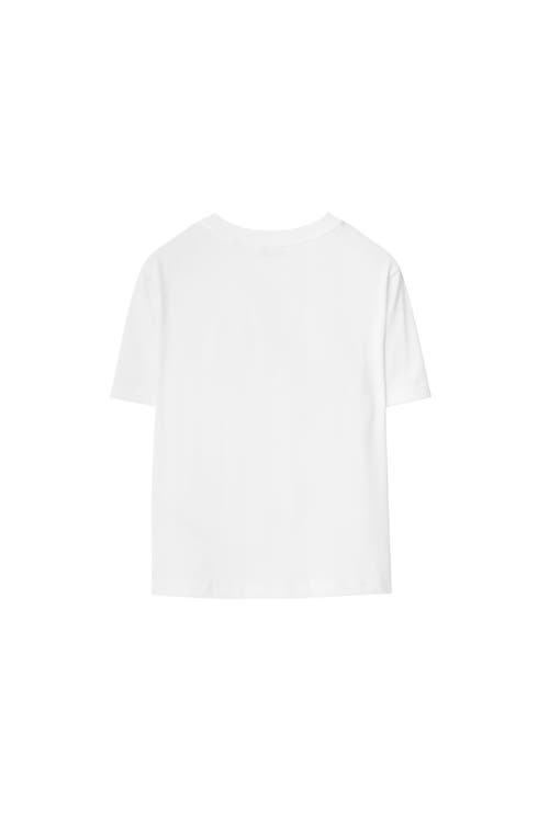Burberry Ekd Check Cotton T-shirt In White