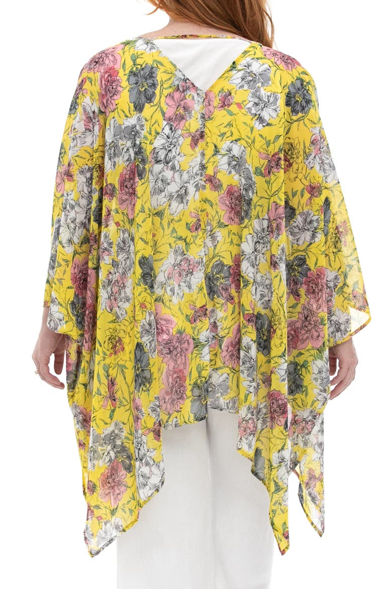 Semi Sheer Open Front Topper, Alternate, color, YELLOW MULTI