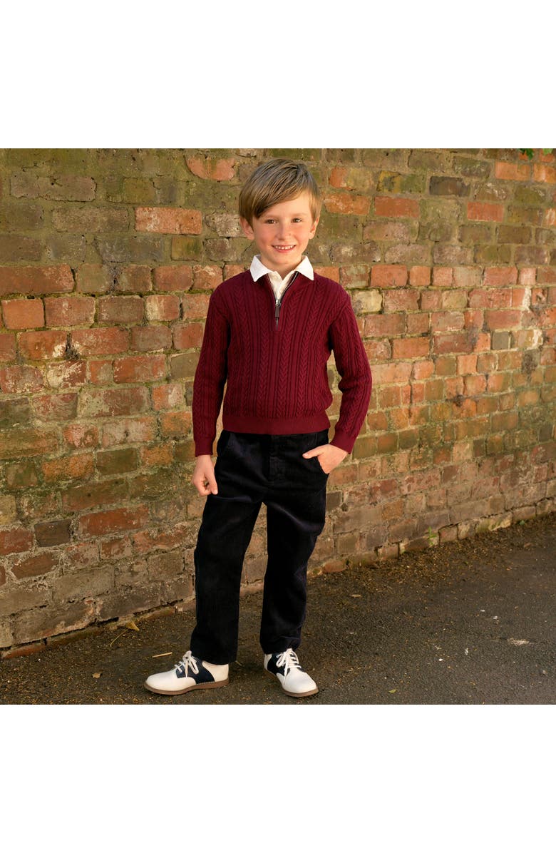 Rachel Riley Half-zip Cable Knit Sweater, Alternate, color, Red