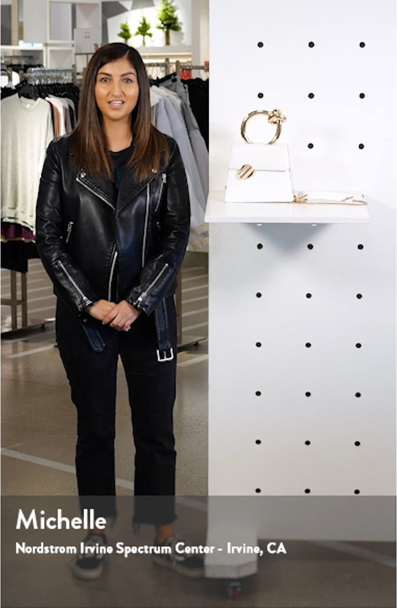 Small Brigitta Leather Top Handle Satchel, sales video thumbnail