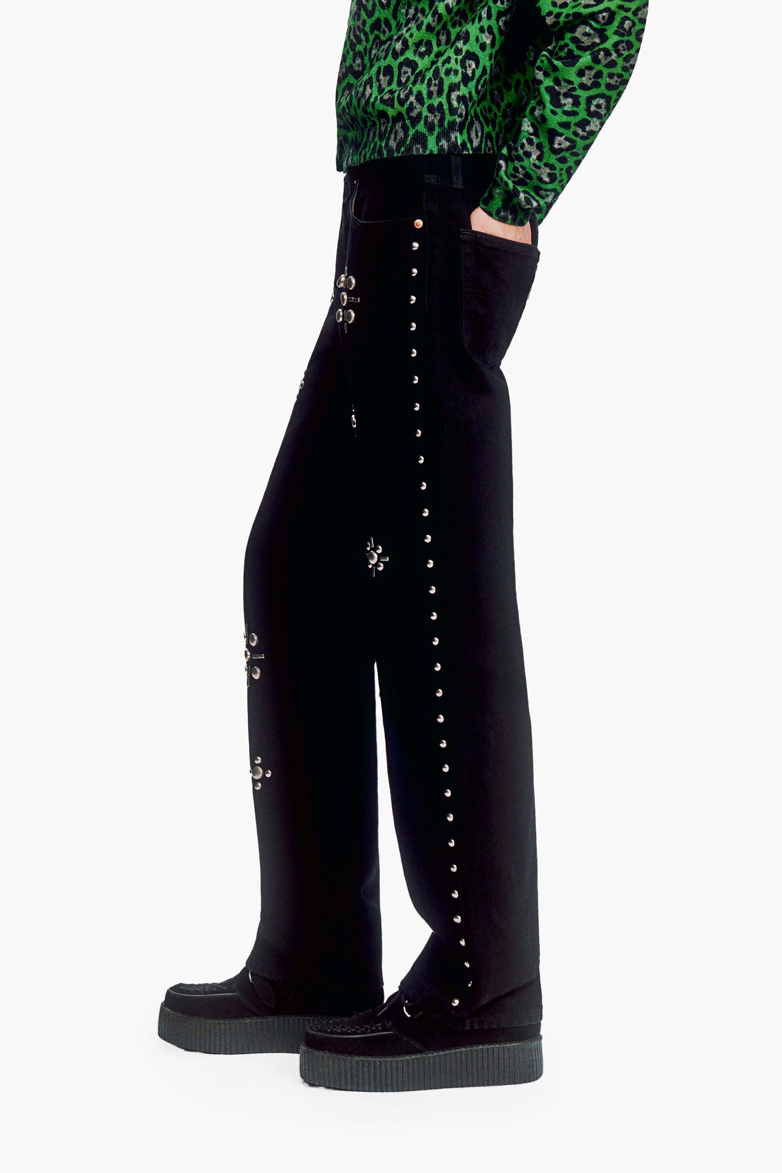 Anna Sui Studded Denim Jeans (Women) | Nordstrom