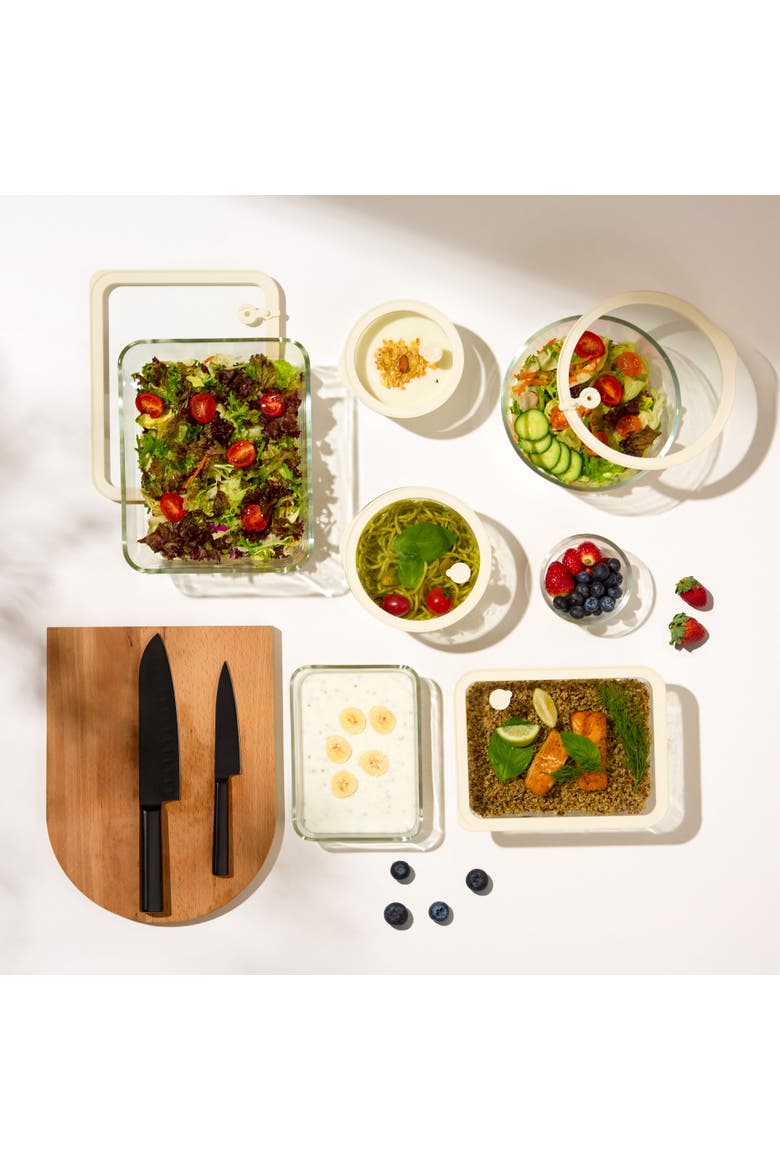 Glass Storage Container Set, with Lids - Set of 3, Alternate, color, Clear