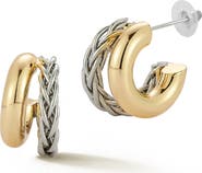 GLAZE JEWELRY Two-Tone Hoop Earrings