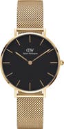 Daniel Wellington Petite Evergold Mesh Strap Watch, 32mm