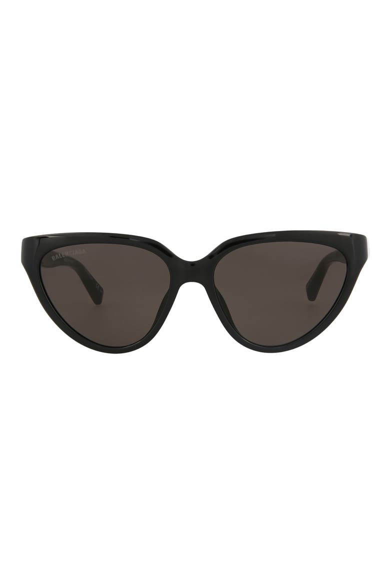 56mm Cat Eye Sunglasses, Main, color, BLACK BLACK GREY