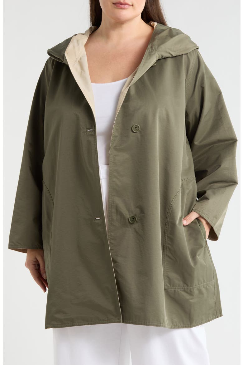 Hooded Reversible Coat, Main, color, BAY LEAF